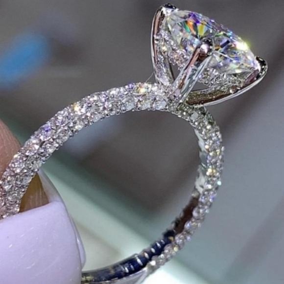 Jewelry - NEW 925 STERLING SILVER DIAMOND ENGAGEMENT RING